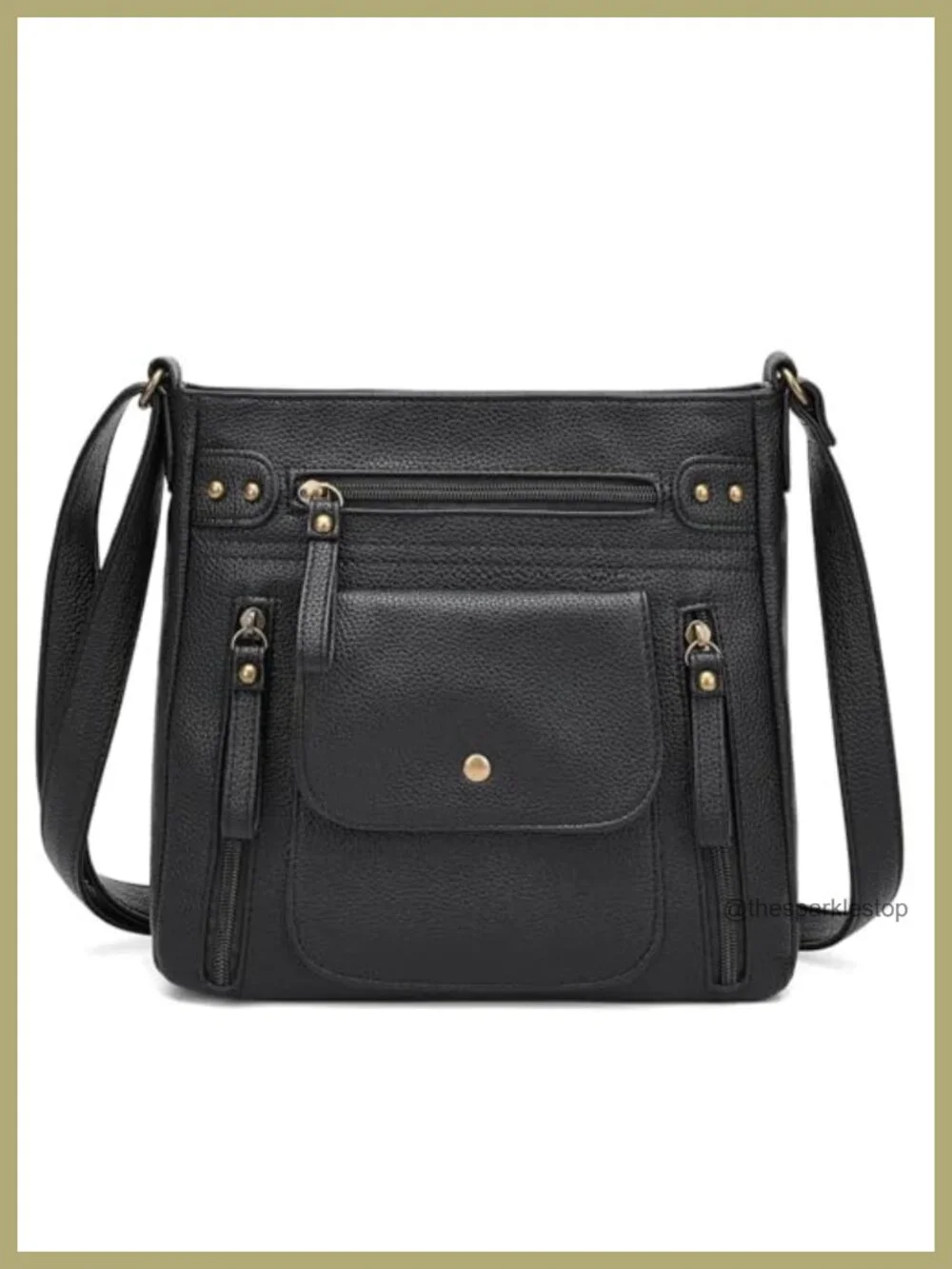 PU Leather Crossbody Bag with Adjustable Strap Multi Pocket Purse